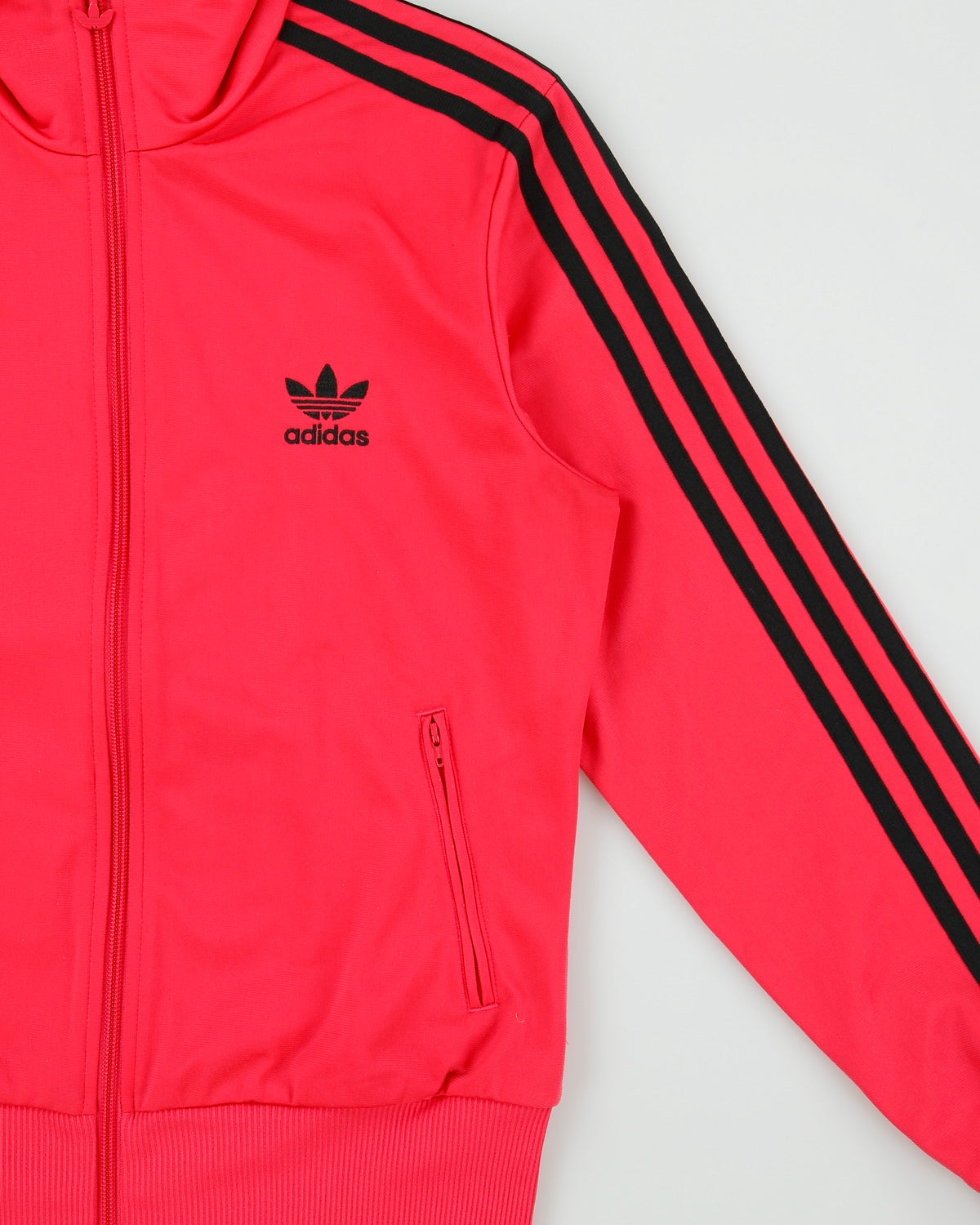 Vintage Adidas Originals Women's Hot Pink Faded Trefoil Firebird Track Jacket - M