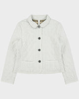Vintage Y2K 00s Burberry Women's White Nova Check Lined Cropped Quilted Slim Fit Jacket - L