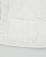 Vintage Y2K 00s Burberry Women's White Nova Check Lined Cropped Quilted Slim Fit Jacket - L