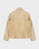 Vintage 1990s Ruff Hewn Women's Tan Suede Blazer Jacket - M