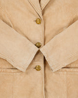 Vintage 1990s Ruff Hewn Women's Tan Suede Blazer Jacket - M