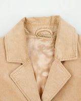 Vintage 1990s Ruff Hewn Women's Tan Suede Blazer Jacket - M