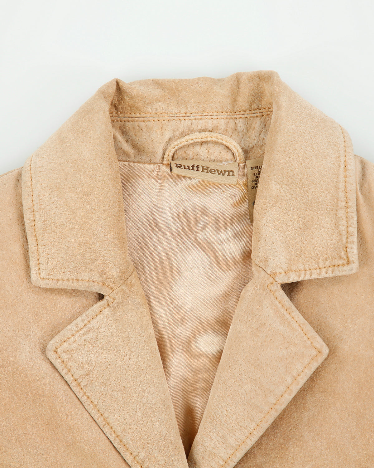 Vintage 1990s Ruff Hewn Women's Tan Suede Blazer Jacket - M