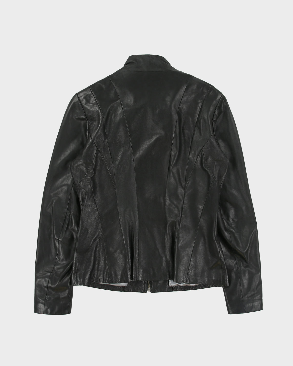 Vintage Y2K 00s Danier Women's Italian Calfskin Leather Cafe Racer Moto Jacket - M