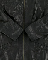 Vintage Y2K 00s Danier Women's Italian Calfskin Leather Cafe Racer Moto Jacket - M