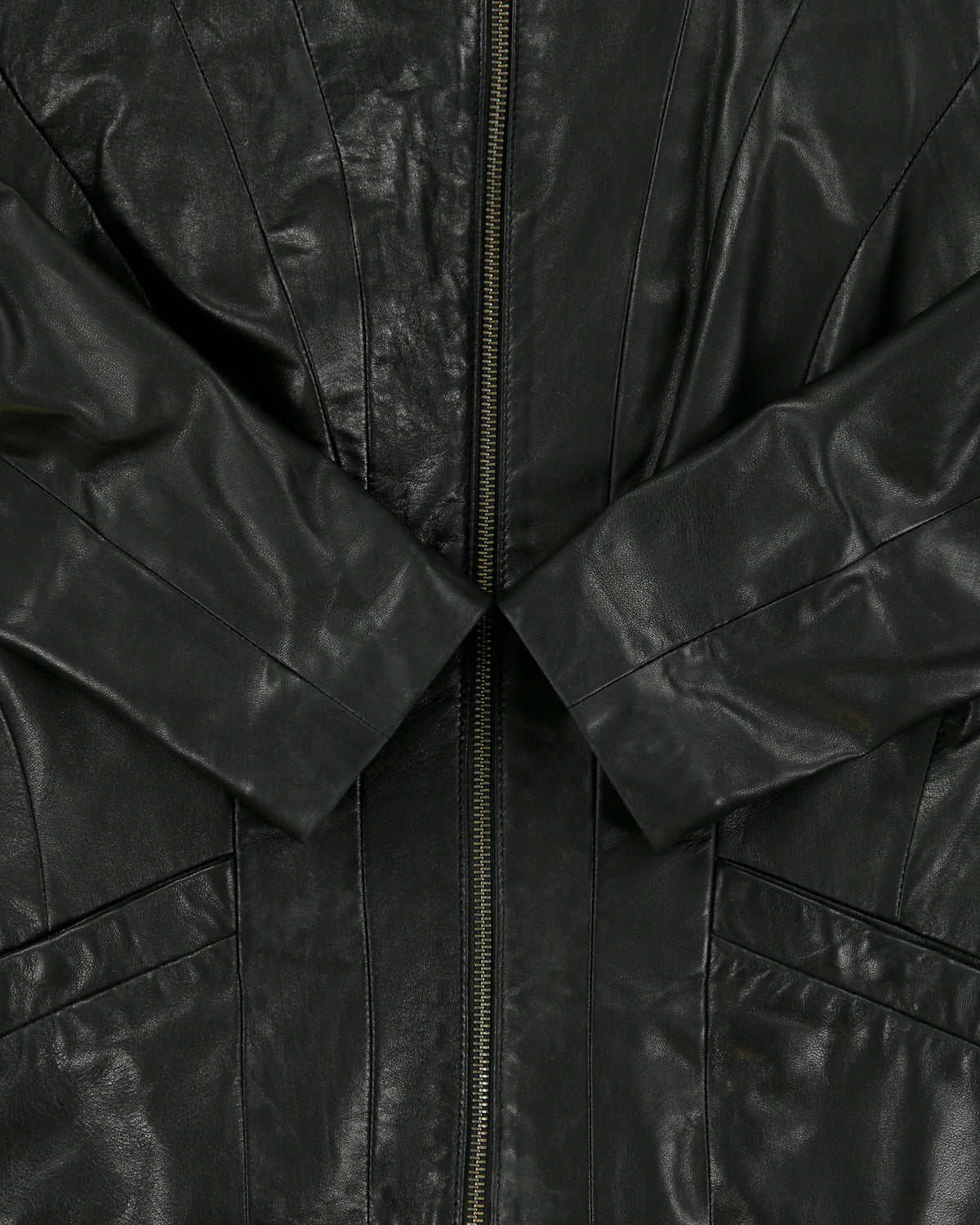 Vintage Y2K 00s Danier Women's Italian Calfskin Leather Cafe Racer Moto Jacket - M