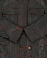 Vintage Y2K 00s Danier Women's Patina Lambskin Leather Funnel Neck Moto Jacket - S