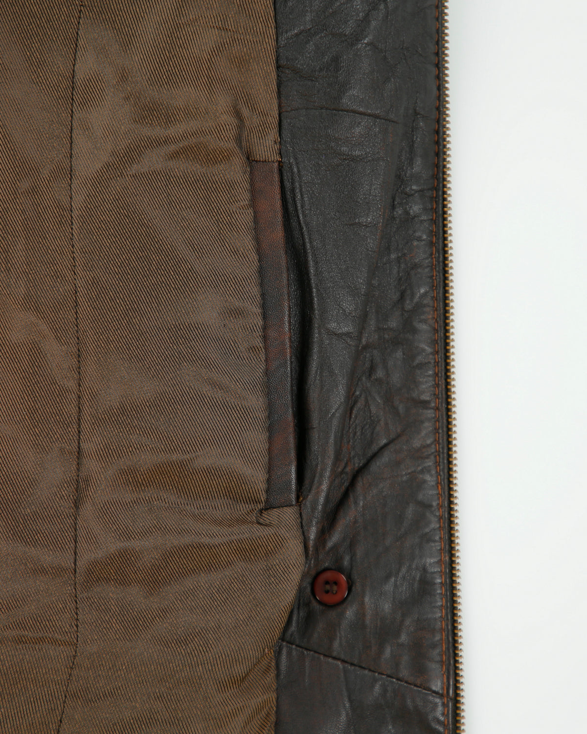 Vintage Y2K 00s Danier Women's Patina Lambskin Leather Funnel Neck Moto Jacket - S