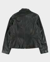 Vintage Y2K 00s Danier Women's Calfskin Leather Quilt Lined Moto Jacket - XL
