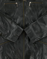 Vintage Y2K 00s Danier Women's Calfskin Leather Quilt Lined Moto Jacket - XL