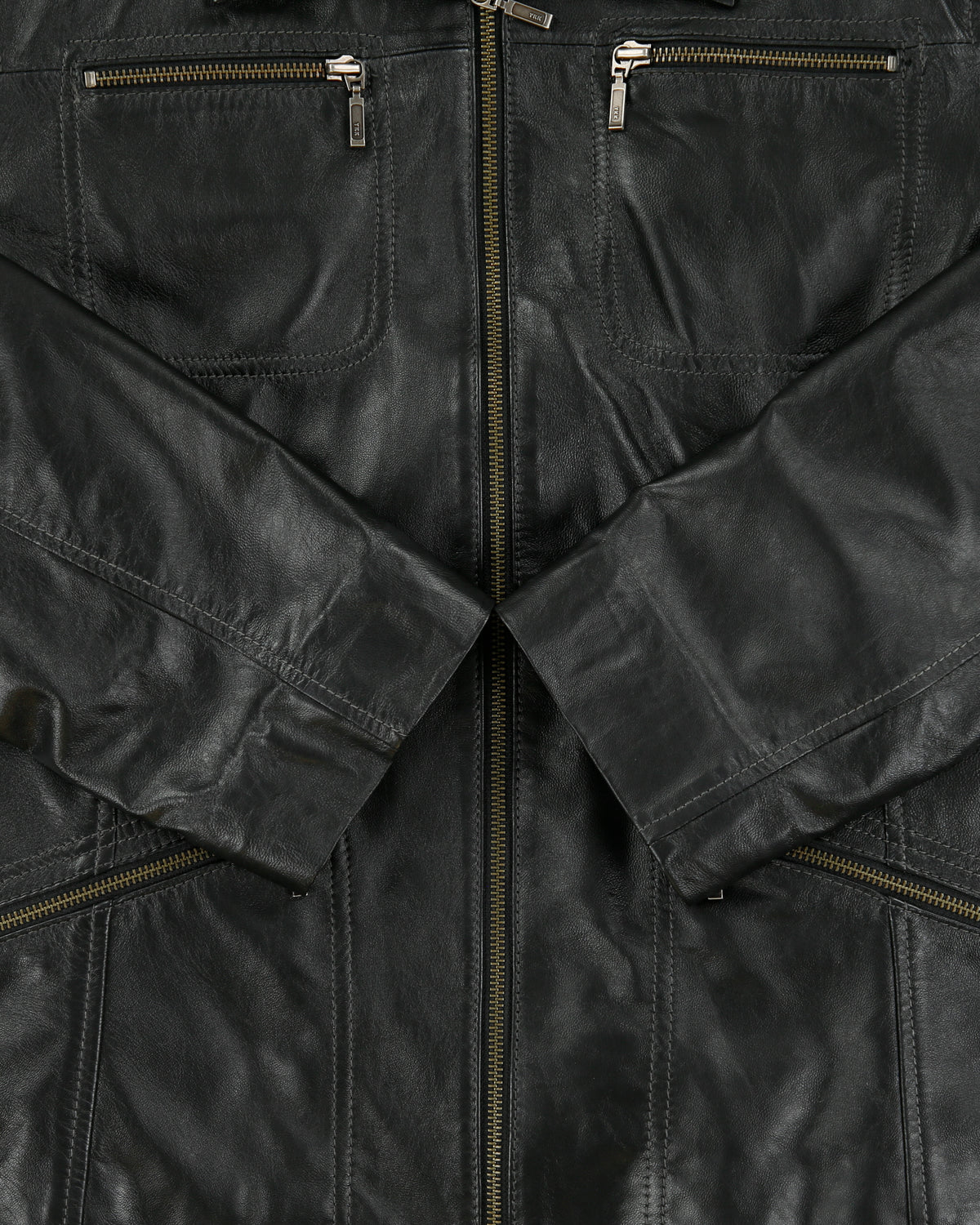 Vintage Y2K 00s Danier Women's Calfskin Leather Quilt Lined Moto Jacket - XL