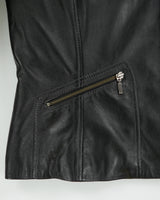 Vintage Y2K 00s Danier Women's Calfskin Leather Quilt Lined Moto Jacket - XL