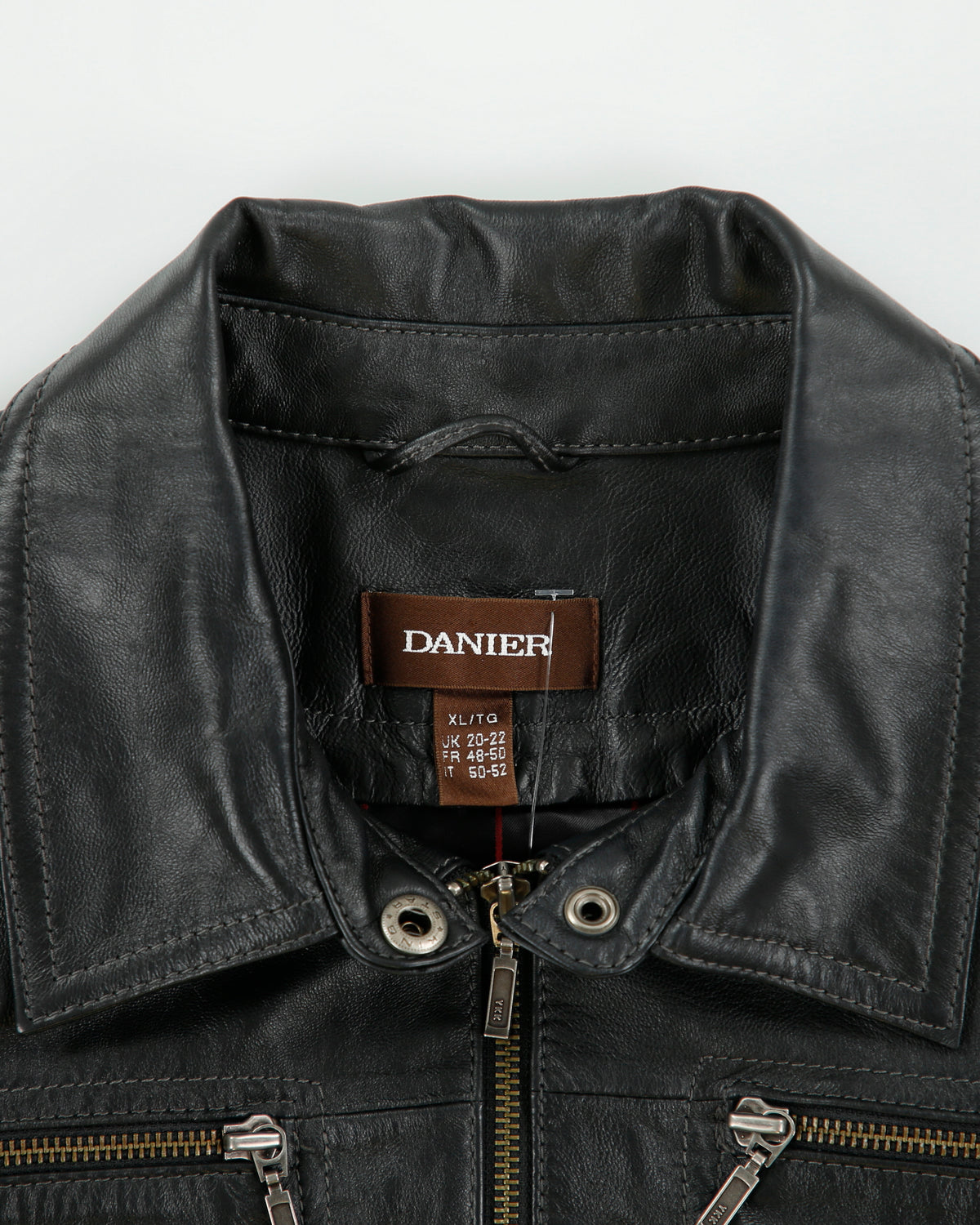 Vintage Y2K 00s Danier Women's Calfskin Leather Quilt Lined Moto Jacket - XL