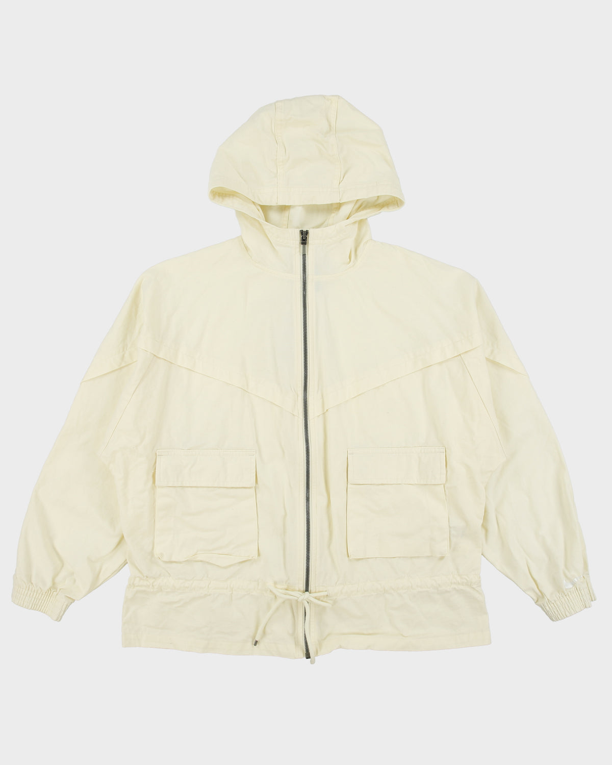 Nike Women's Cream Icon Clash Windrunner Canvas Boxy Oversized Jacket - XS