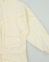 Nike Women's Cream Icon Clash Windrunner Canvas Boxy Oversized Jacket - XS