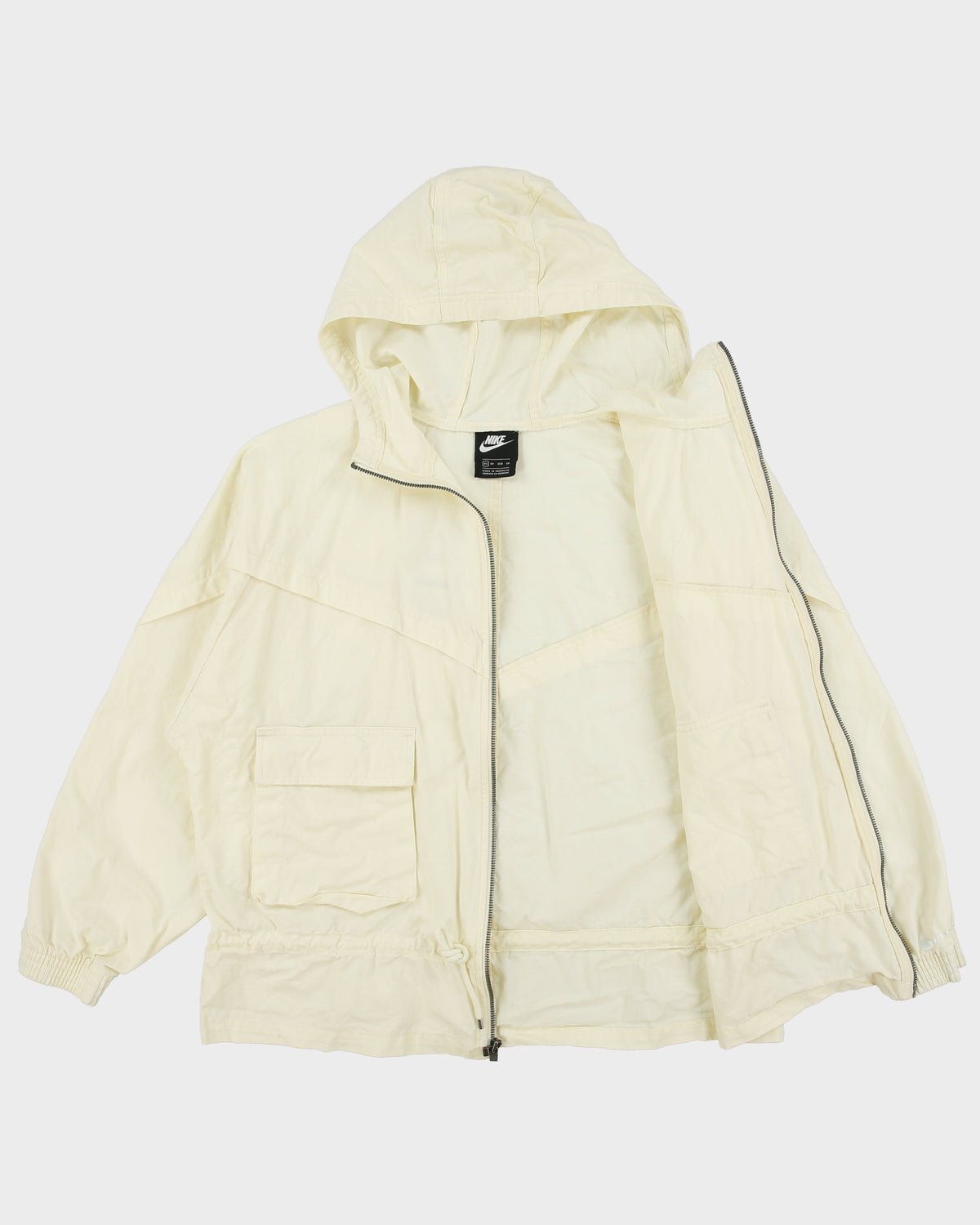 Nike Women's Cream Icon Clash Windrunner Canvas Boxy Oversized Jacket - XS