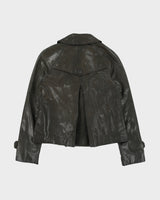 Vintage Y2K 00s Tommy Hilfiger Women's Lambskin Leather Double Breasted Peacoat Jacket - XS