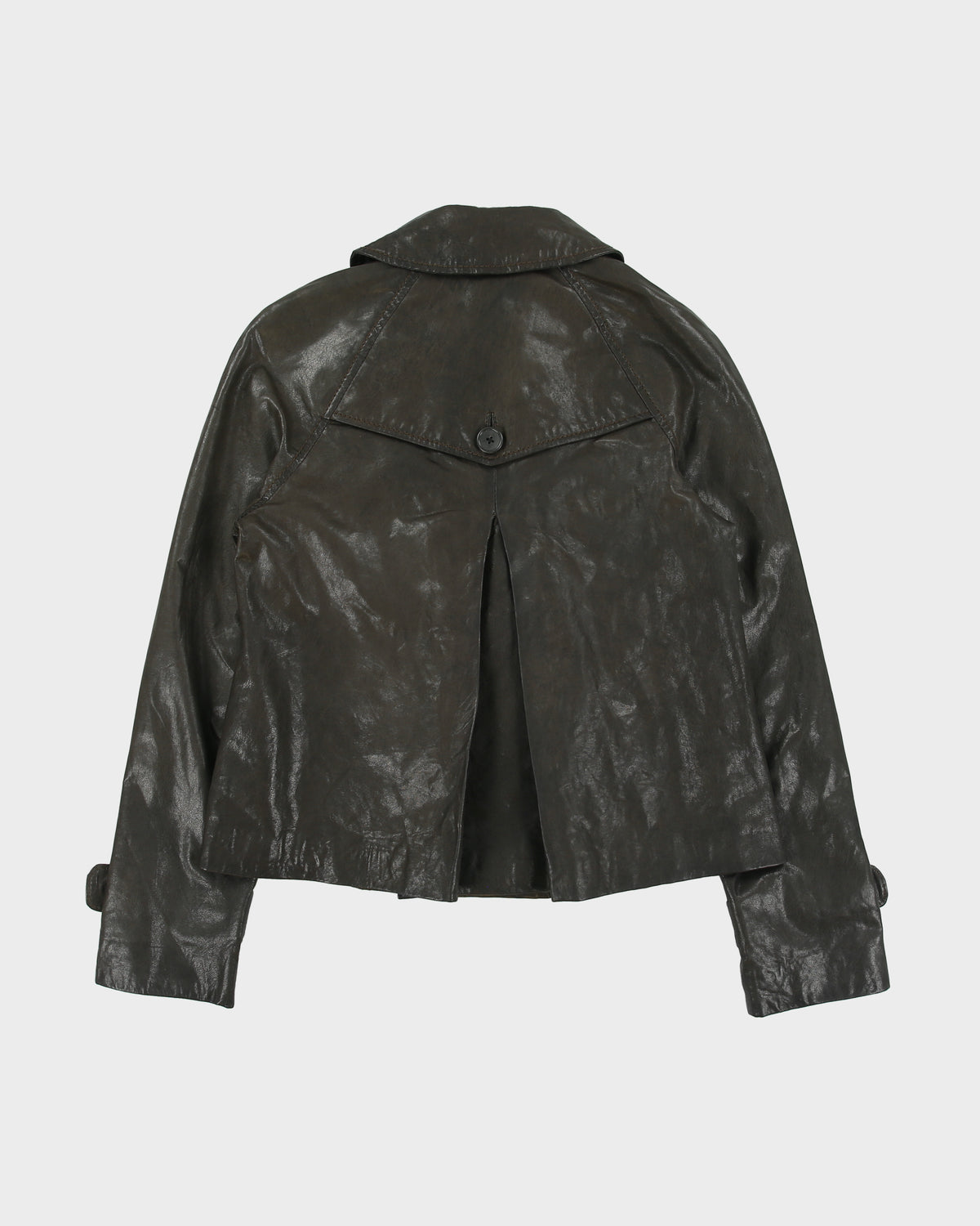 Vintage Y2K 00s Tommy Hilfiger Women's Lambskin Leather Double Breasted Peacoat Jacket - XS