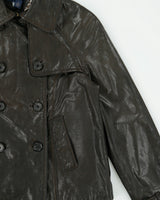 Vintage Y2K 00s Tommy Hilfiger Women's Lambskin Leather Double Breasted Peacoat Jacket - XS