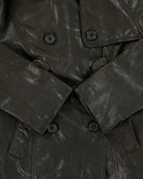 Vintage Y2K 00s Tommy Hilfiger Women's Lambskin Leather Double Breasted Peacoat Jacket - XS