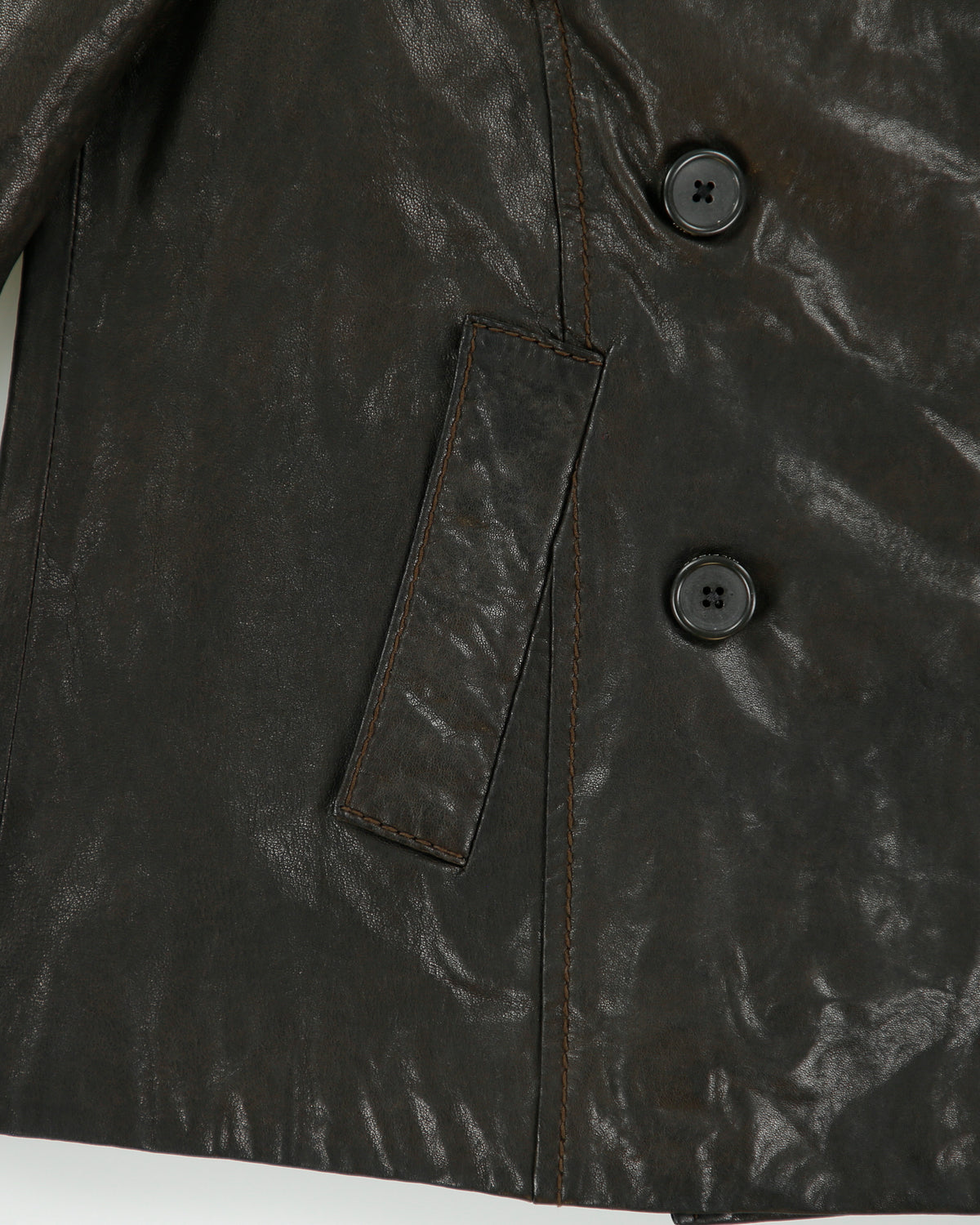 Vintage Y2K 00s Tommy Hilfiger Women's Lambskin Leather Double Breasted Peacoat Jacket - XS