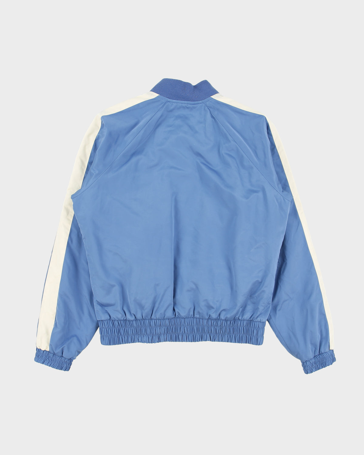 Vintage Lacoste Live Women's Quilt Lined Satin Blue Croc Bomber Jacket - S