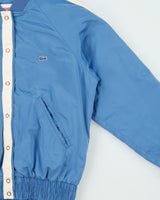 Vintage Lacoste Live Women's Quilt Lined Satin Blue Croc Bomber Jacket - S