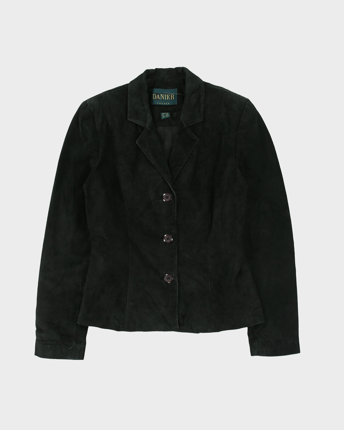 Vintage 1990s Danier Suede Collard Blazer Jacket - S