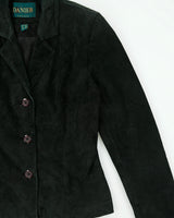 Vintage 1990s Danier Suede Collard Blazer Jacket - S
