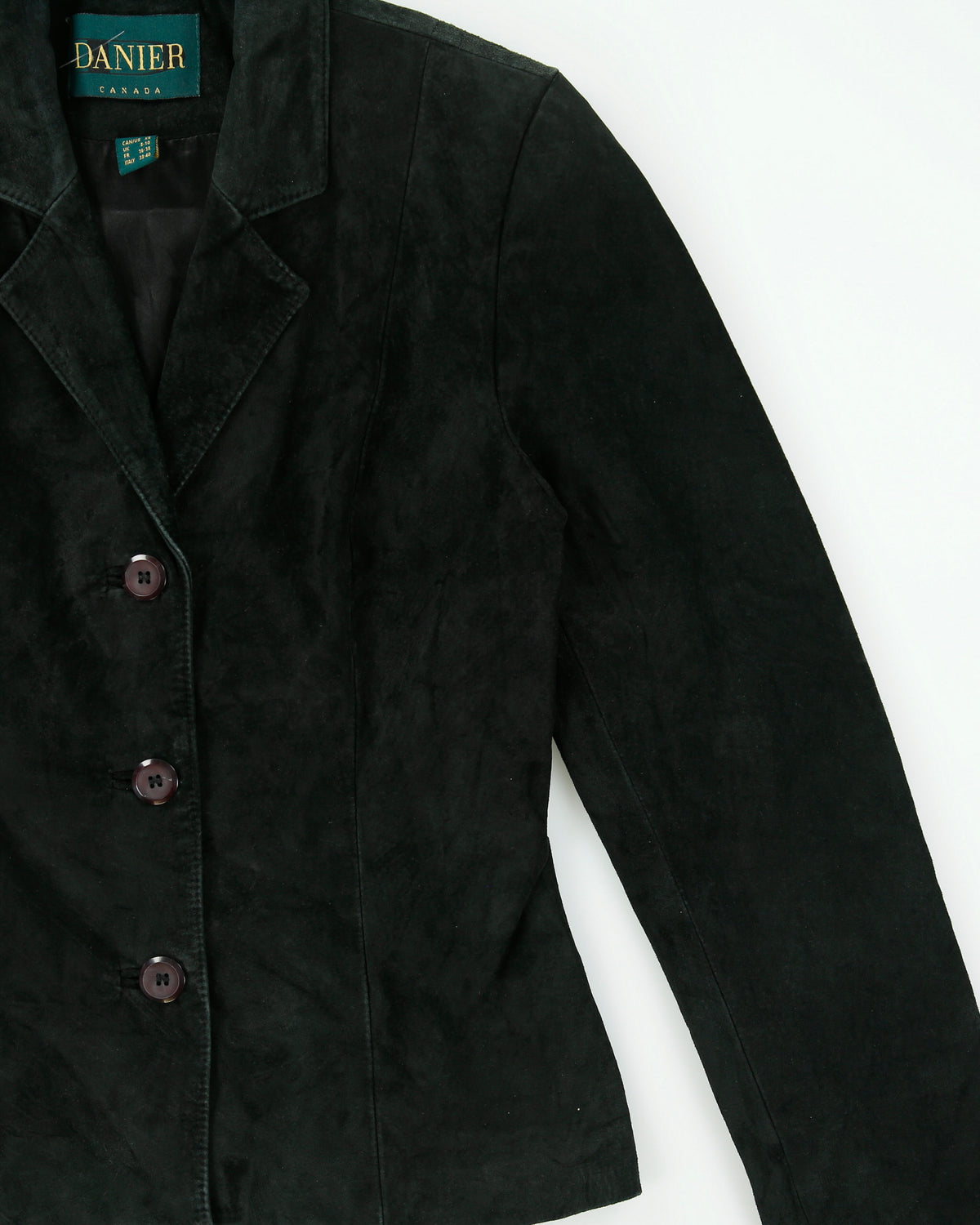 Vintage 1990s Danier Suede Collard Blazer Jacket - S