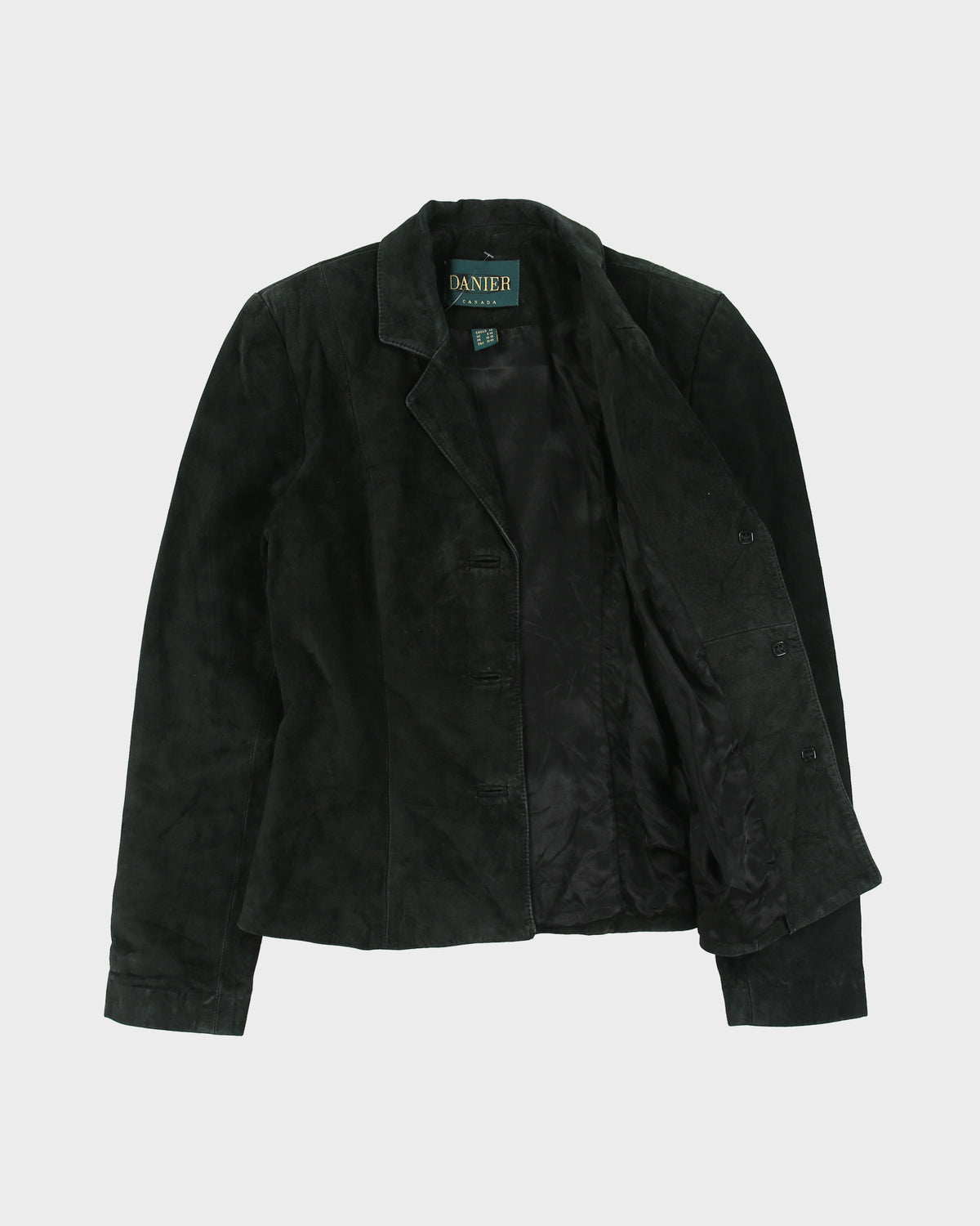 Vintage 1990s Danier Suede Collard Blazer Jacket - S