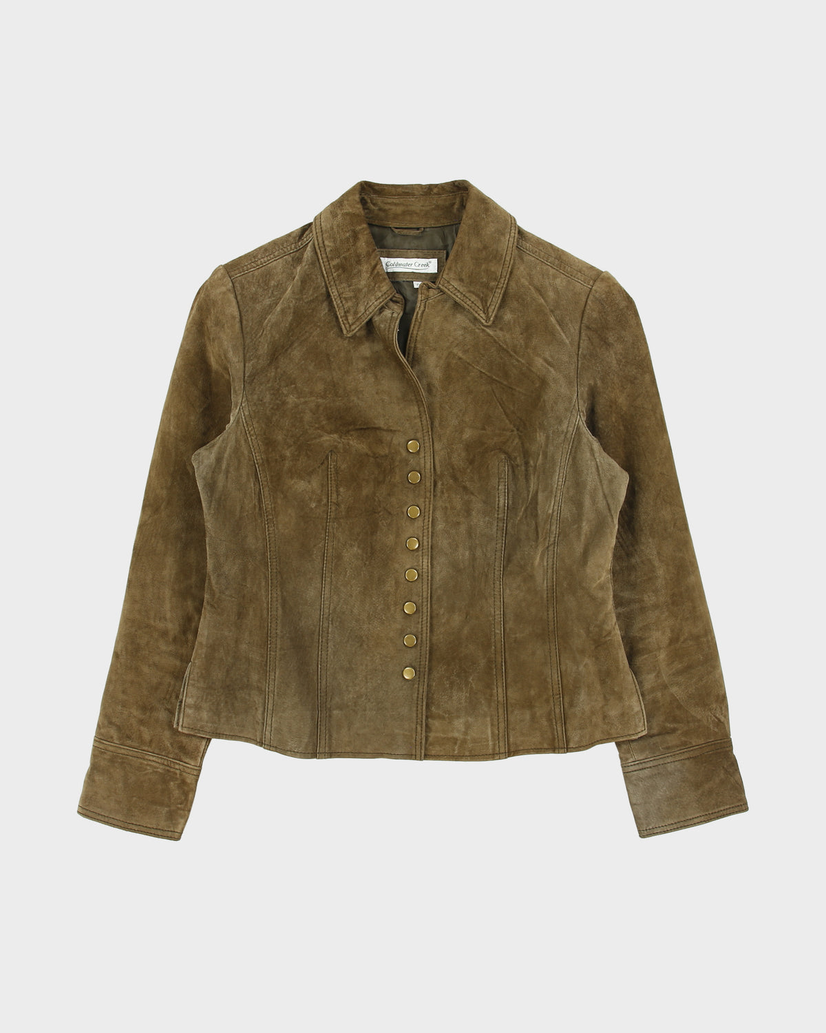 Vintage 1990s Coldwater Creek Suede Popper Jacket - S