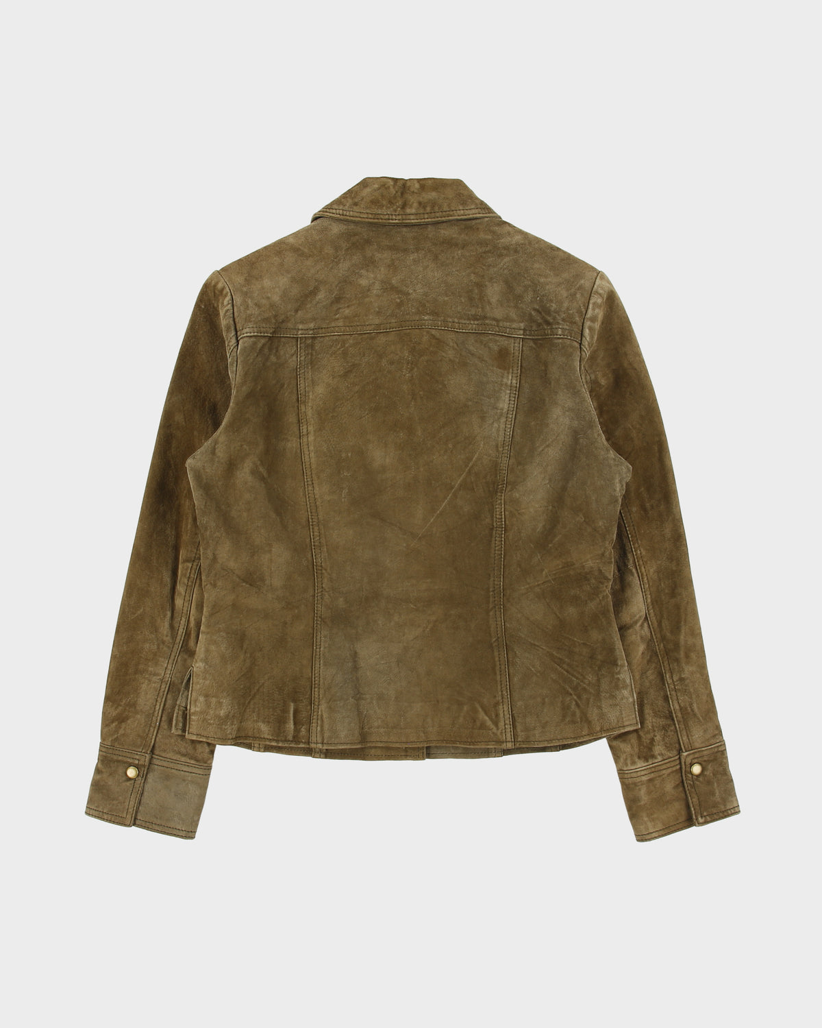 Vintage 1990s Coldwater Creek Suede Popper Jacket - S