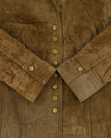 Vintage 1990s Coldwater Creek Suede Popper Jacket - S