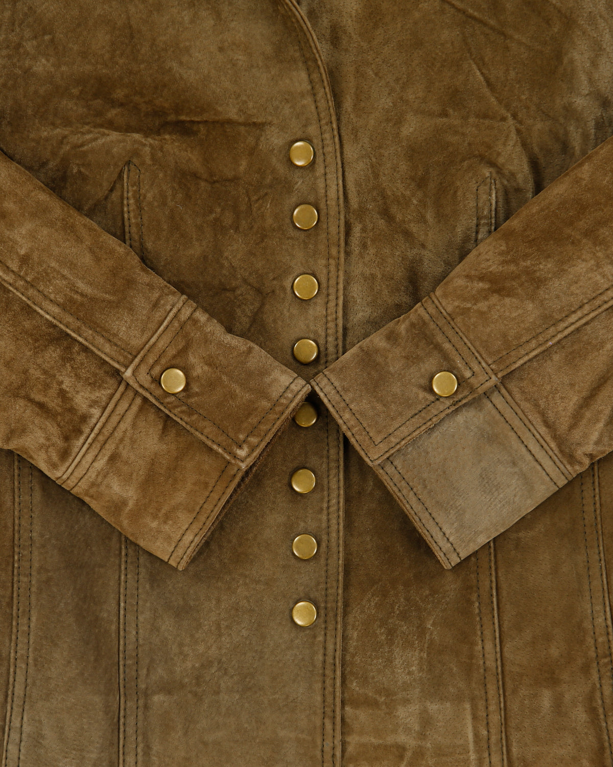 Vintage 1990s Coldwater Creek Suede Popper Jacket - S