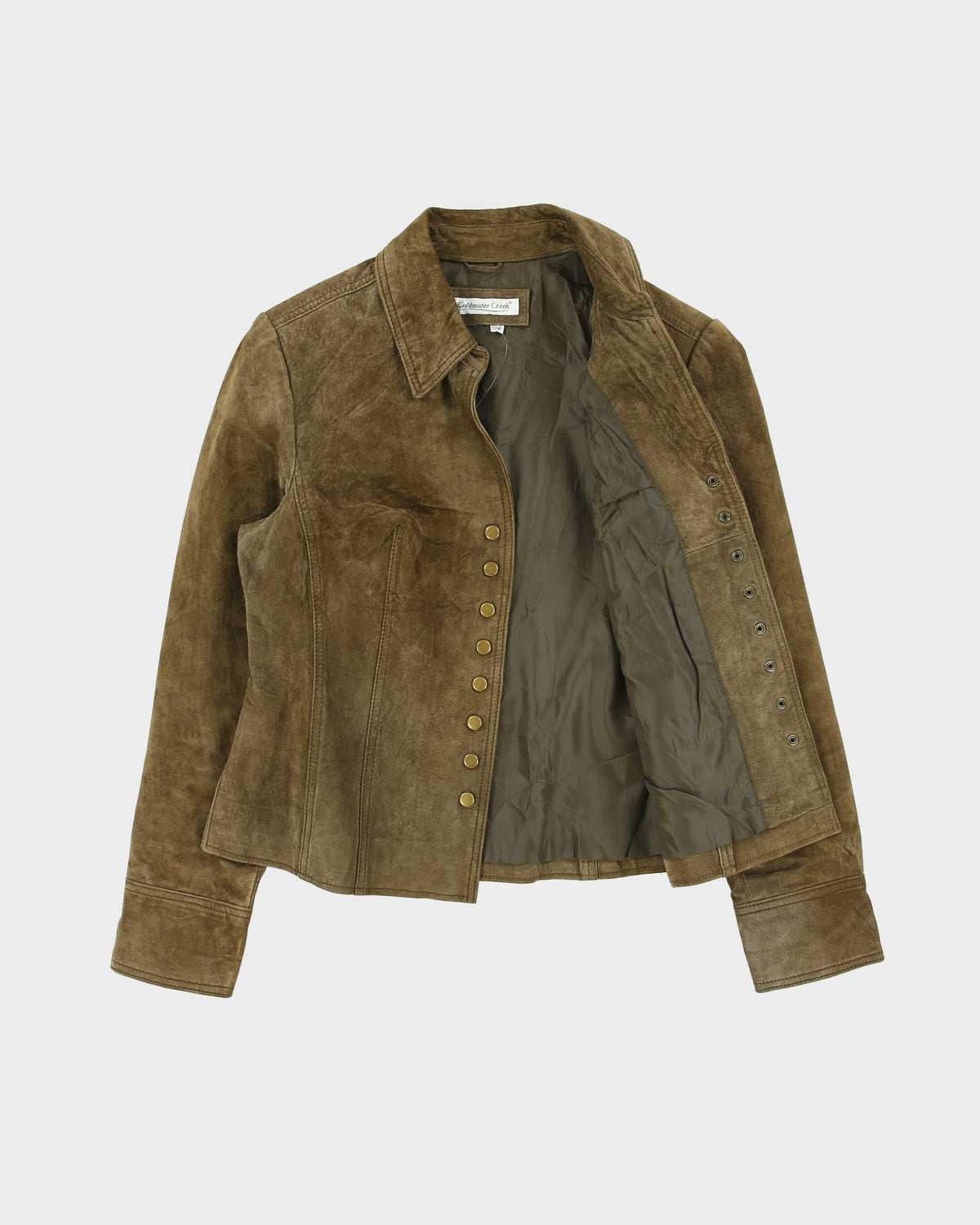 Vintage 1990s Coldwater Creek Suede Popper Jacket - S
