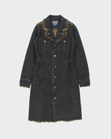 Vintage Y2K 00s BOG Distressed Frayed Hem Long Denim Jacket - S