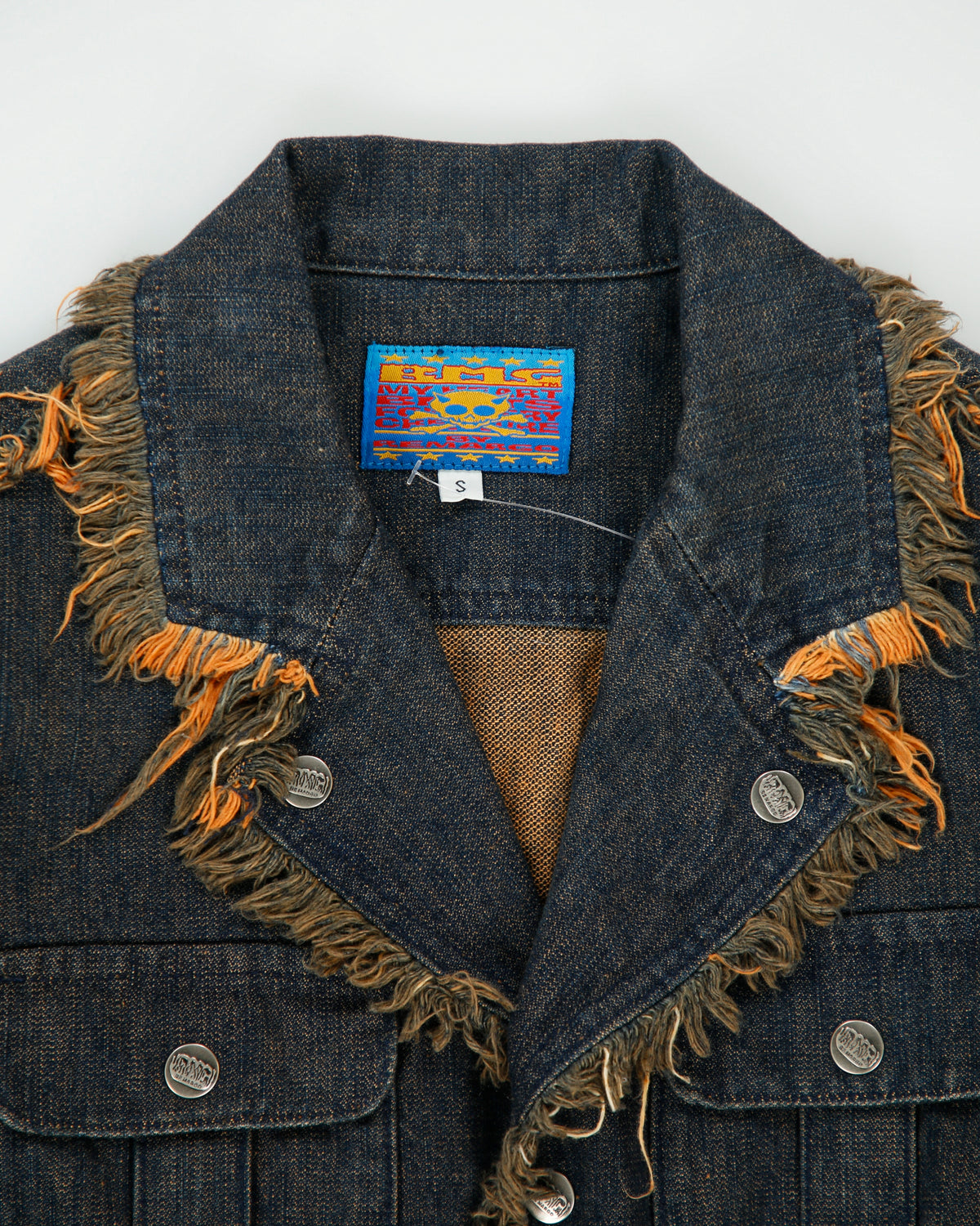 Vintage Y2K 00s BOG Distressed Frayed Hem Long Denim Jacket - S