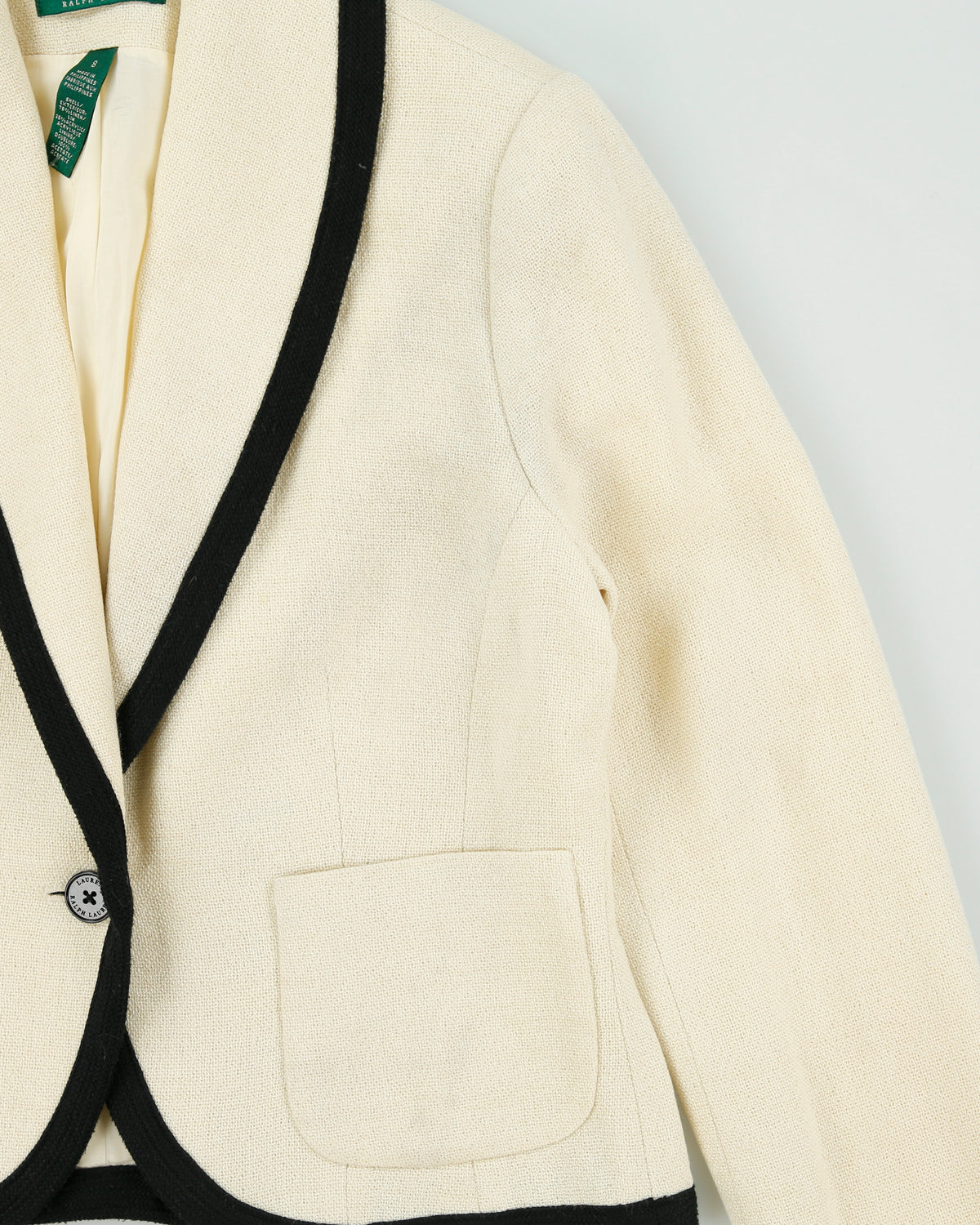 Vintage 1990s Ralph Lauren Linen Blend Lined Blazer Jacket - M