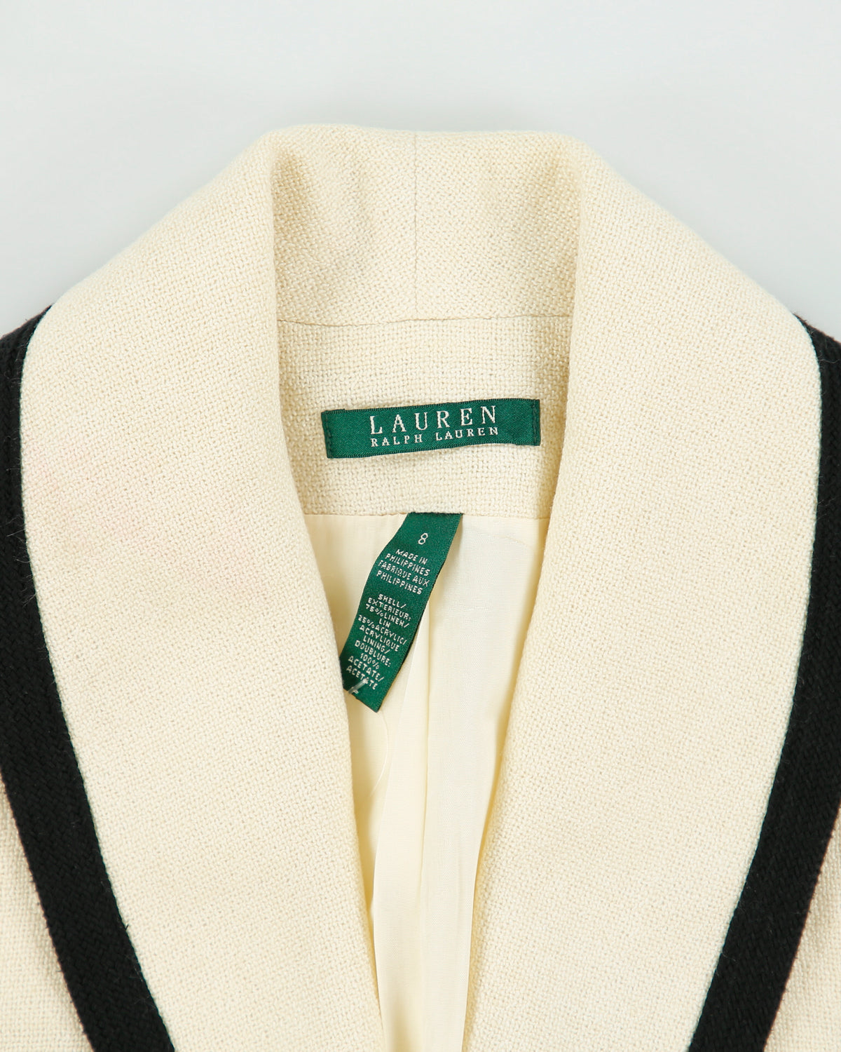 Vintage 1990s Ralph Lauren Linen Blend Lined Blazer Jacket - M