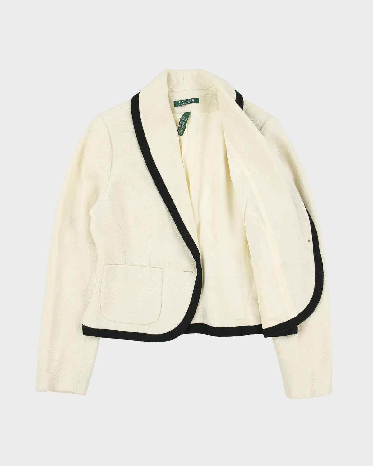 Vintage 1990s Ralph Lauren Linen Blend Lined Blazer Jacket - M