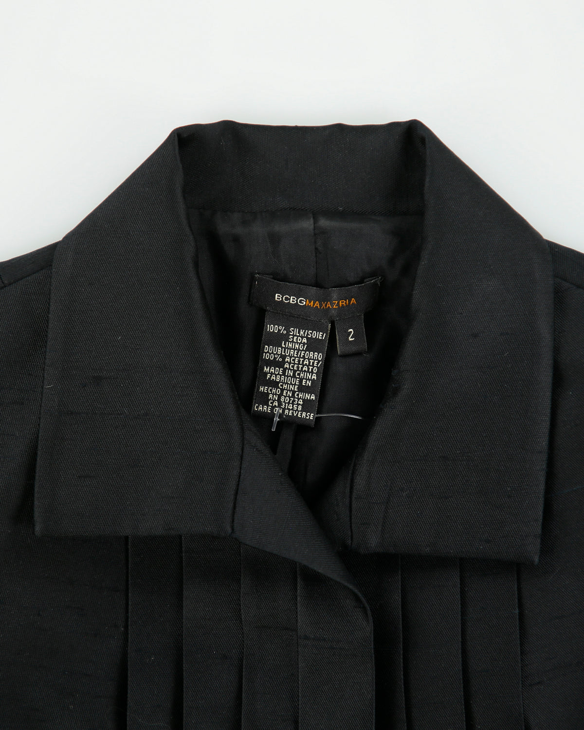 Vintage BCBC Max Azria Silk Cropped Sleeve Waist Tie Blazer Jacket - S