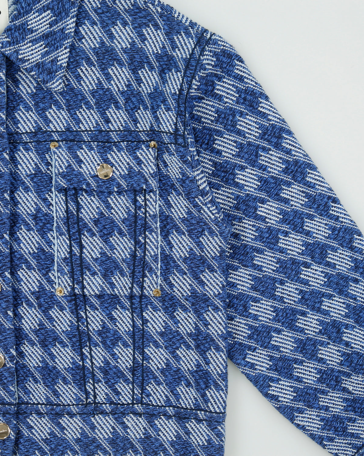 S/S 2022 Sandro Women's Balthazar Houndstooth Tweed Jacket - L