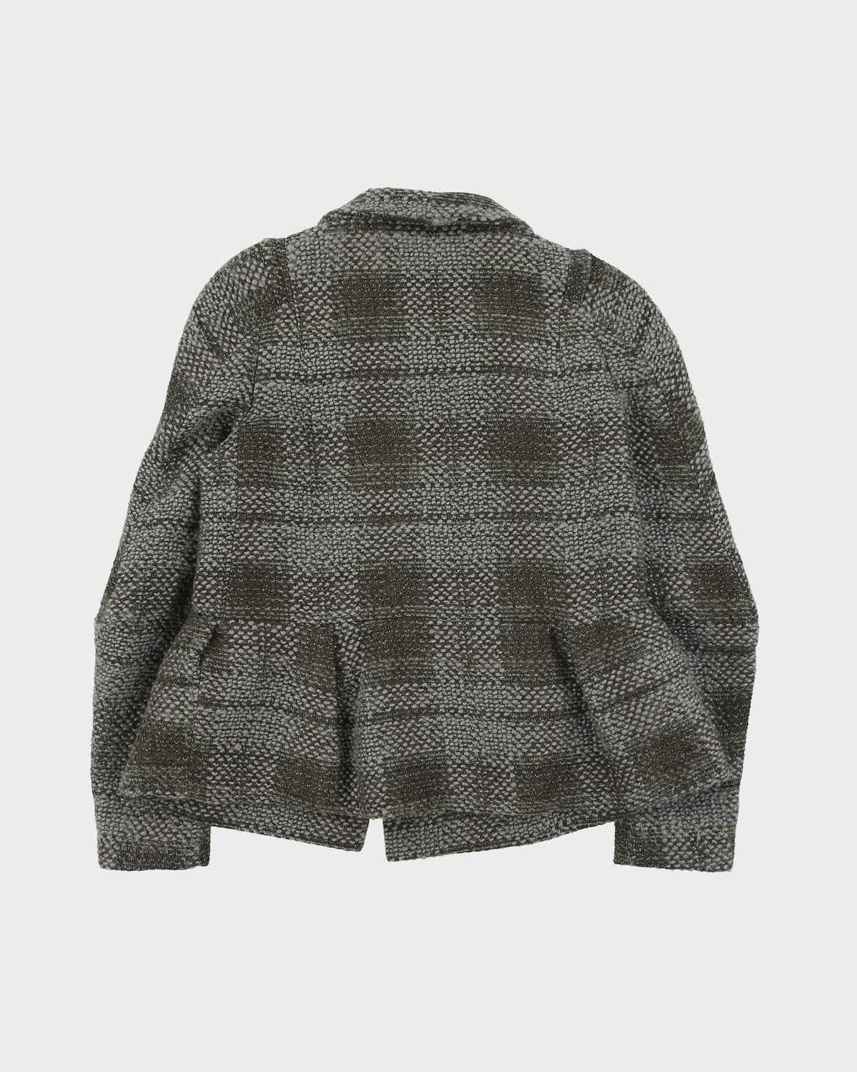 Vintage Y2K 00s Marni Women's Wool Blend Tweed Cropped Double Breasted Jacket - S