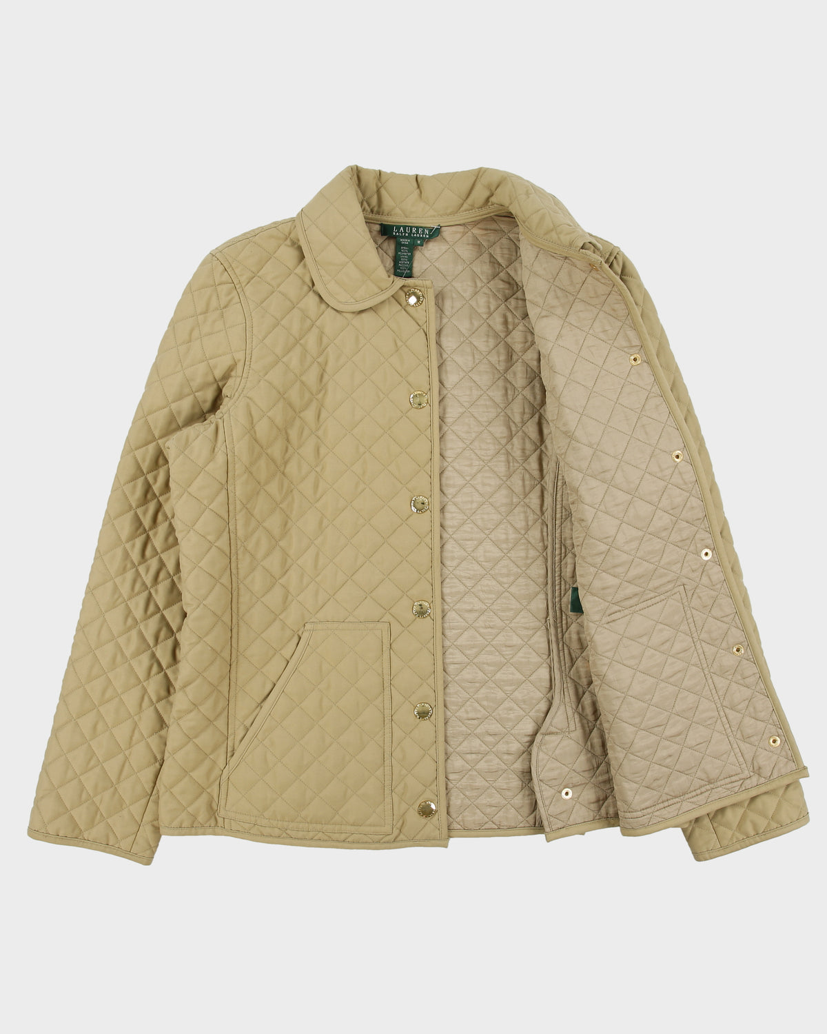 Vintage Y2K 00s Lauren Ralph Lauren LRL Women's Soft Shell Short Diamond Quilted Jacket - M