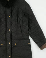 Vintage Barbour Women's Beadnell Original Tartan Diamond Quilted Waxed Jacket - S