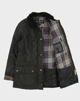 Vintage Barbour Women's Beadnell Original Tartan Diamond Quilted Waxed Jacket - S