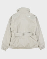 Vintage Y2K 00s The North Face Women's Ivory Plaid 600 Goose Down Hyvent Belted Ski Puffer Jacket - XS