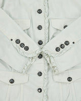 Vintage Y2K 00s Etcetera Women's Baby Blue Rinse Denim Ruffle Jacket - S