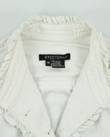 Vintage Y2K 00s Etcetera Women's Baby Blue Rinse Denim Ruffle Jacket - S